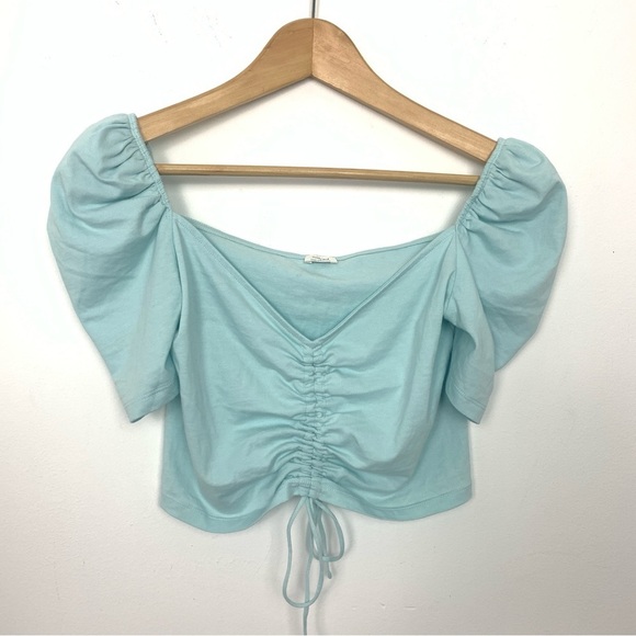 Aritzia Wilfred Nissa Puff Sleeve Crop Top - Picture 2 of 7